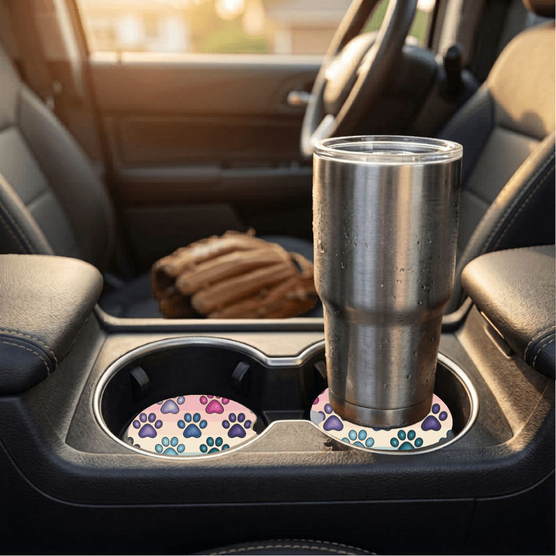 Car Coasters Paws Up set of 2