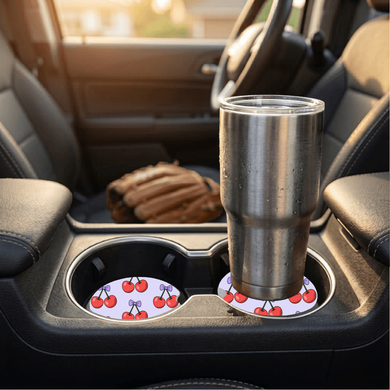 Car Coasters Cherries set of 2