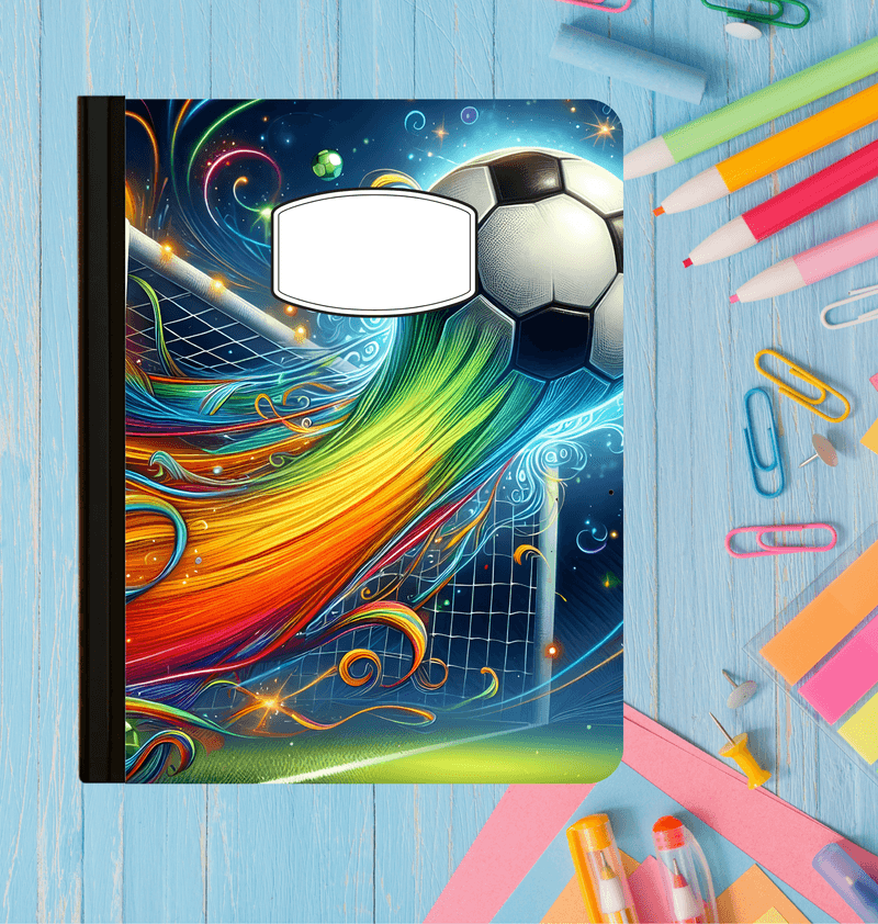 Holographic Soccer Night Composition Notebook