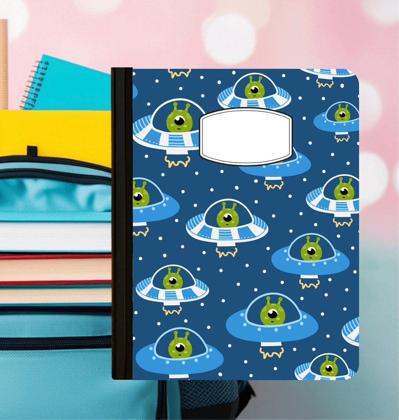 Holographic Alien Composition Notebook