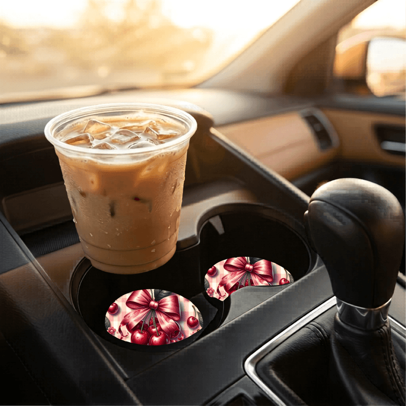 Car Coasters Cherries set of 2
