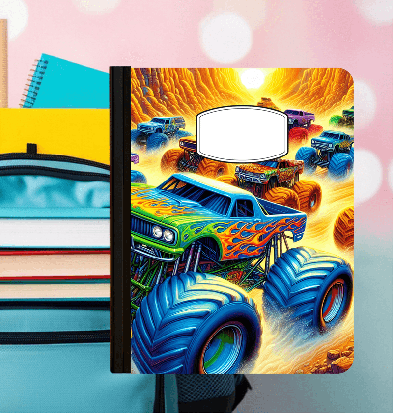 Holographic Monster Trucks Composition Notebook
