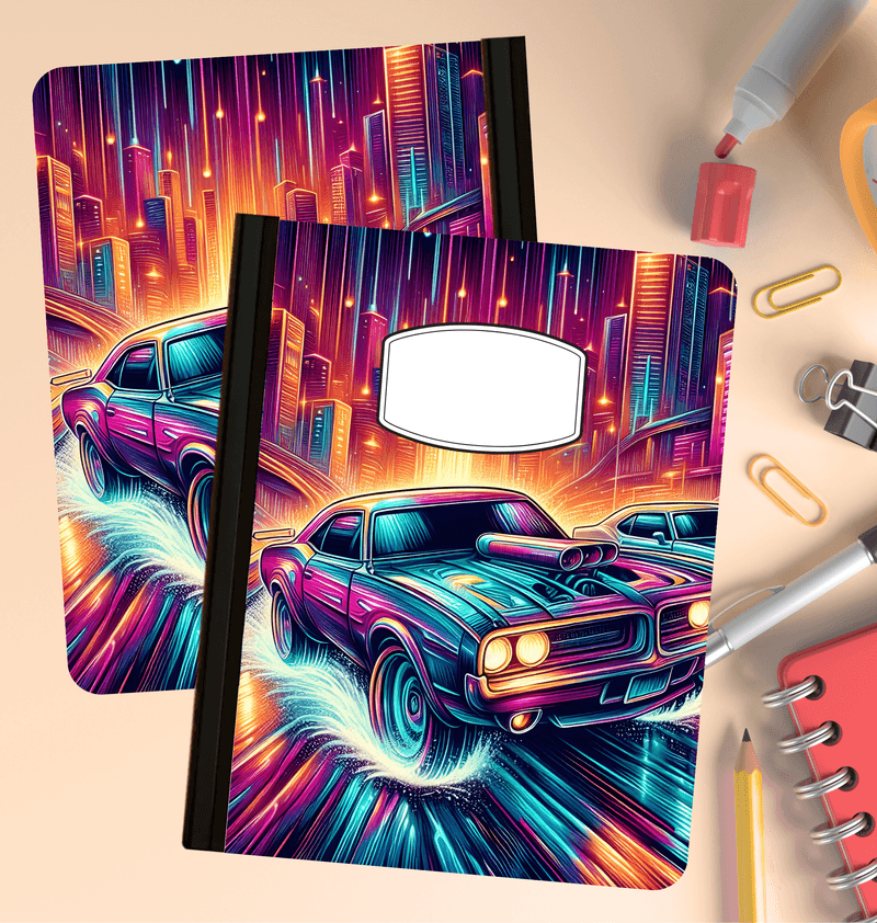 Holographic Neon Lights Composition Notebook