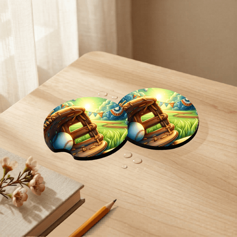 Car Coasters Baseball Game set of 2