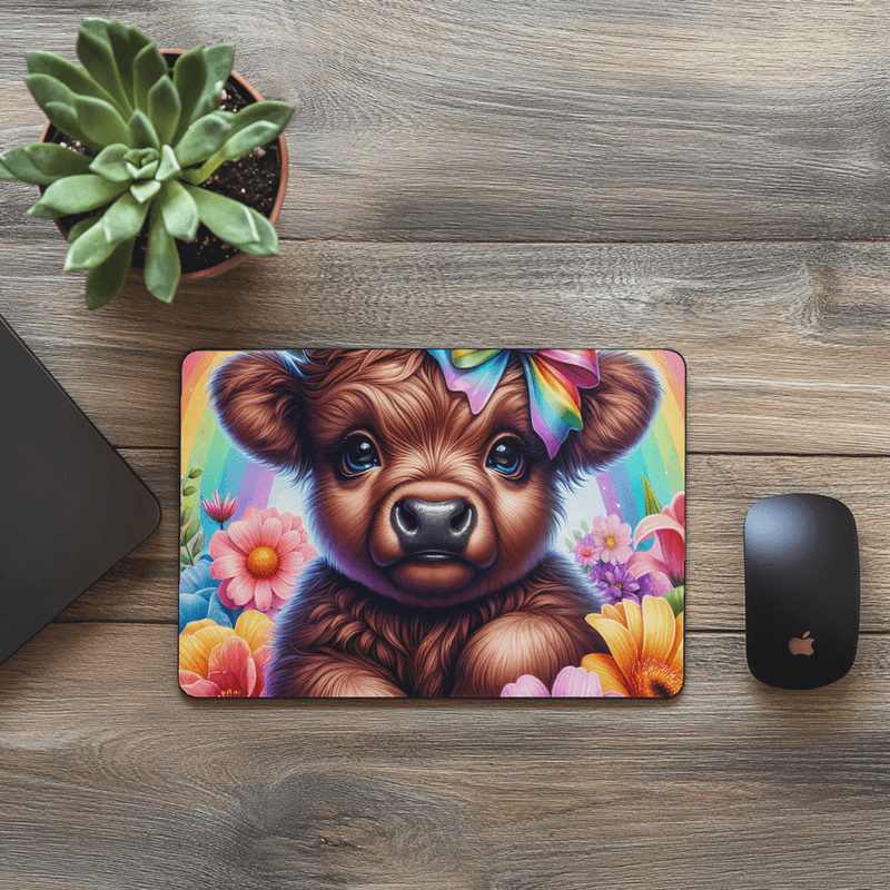 Mouse Pad Highland Cow Brown