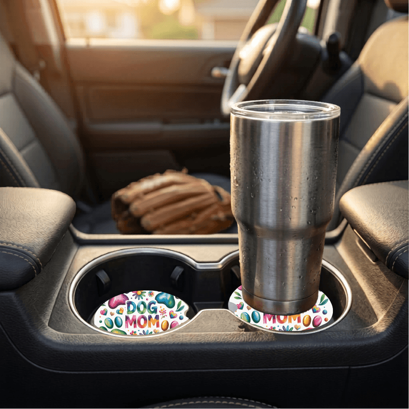 Car Coasters Dog Mom set of 2