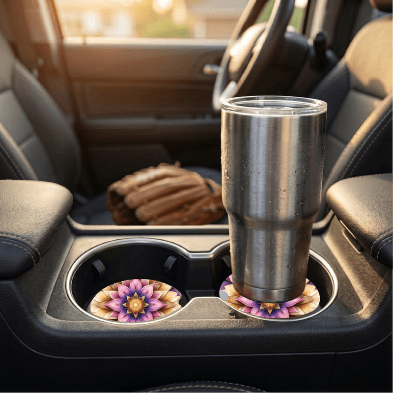 Car Coasters Mandala set of 2