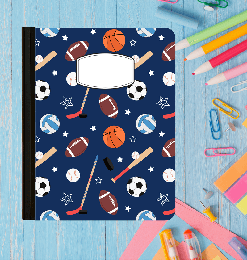 Holographic Blue Multi Sport Composition Notebook