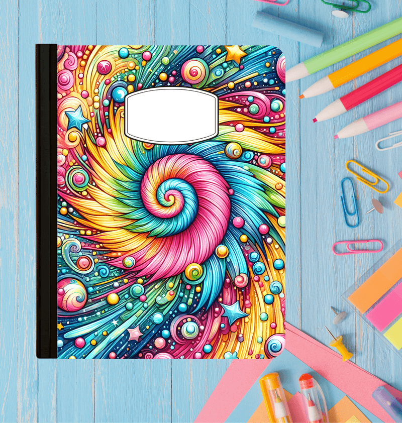 Holographic Spiral Composition Notebook