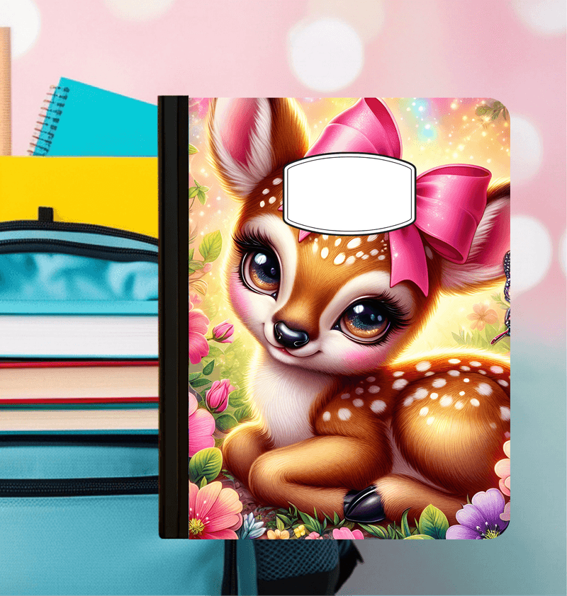 Holographic Little Fawn Composition Notebook