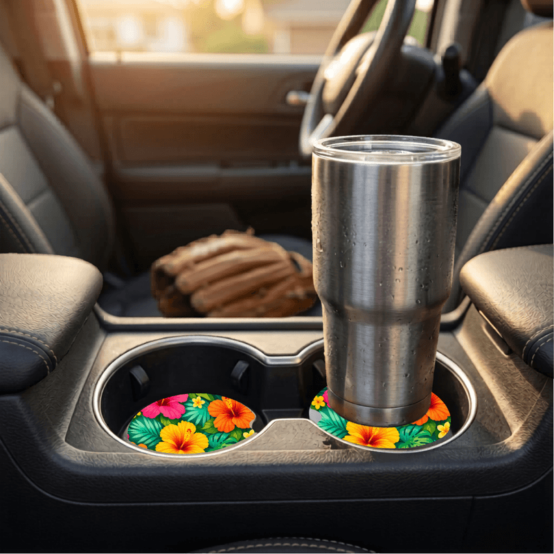 Car Coasters Aloha set of 2