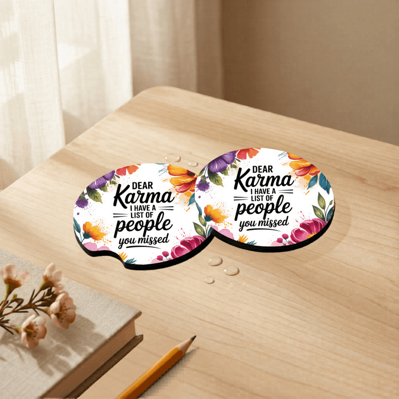 Car Coasters Karma set of 2