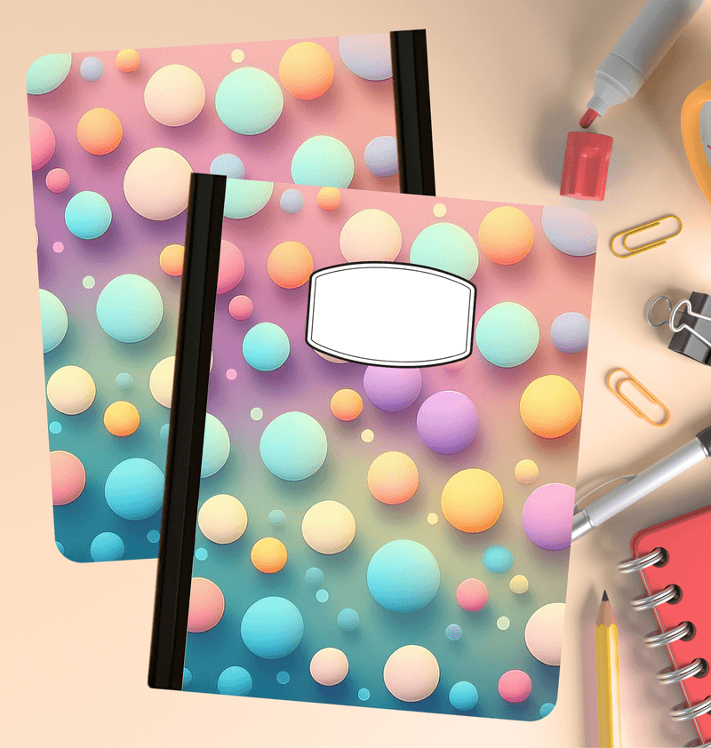 Holographic Pastel Dots Composition Notebook