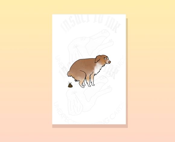 Australian Shepherd Pooping Digital Print Pack