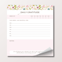 Gratitude Tracker Notepad with Scripture Verse | Weekly Habit Tracker Catholic Gratitude List Daily 
