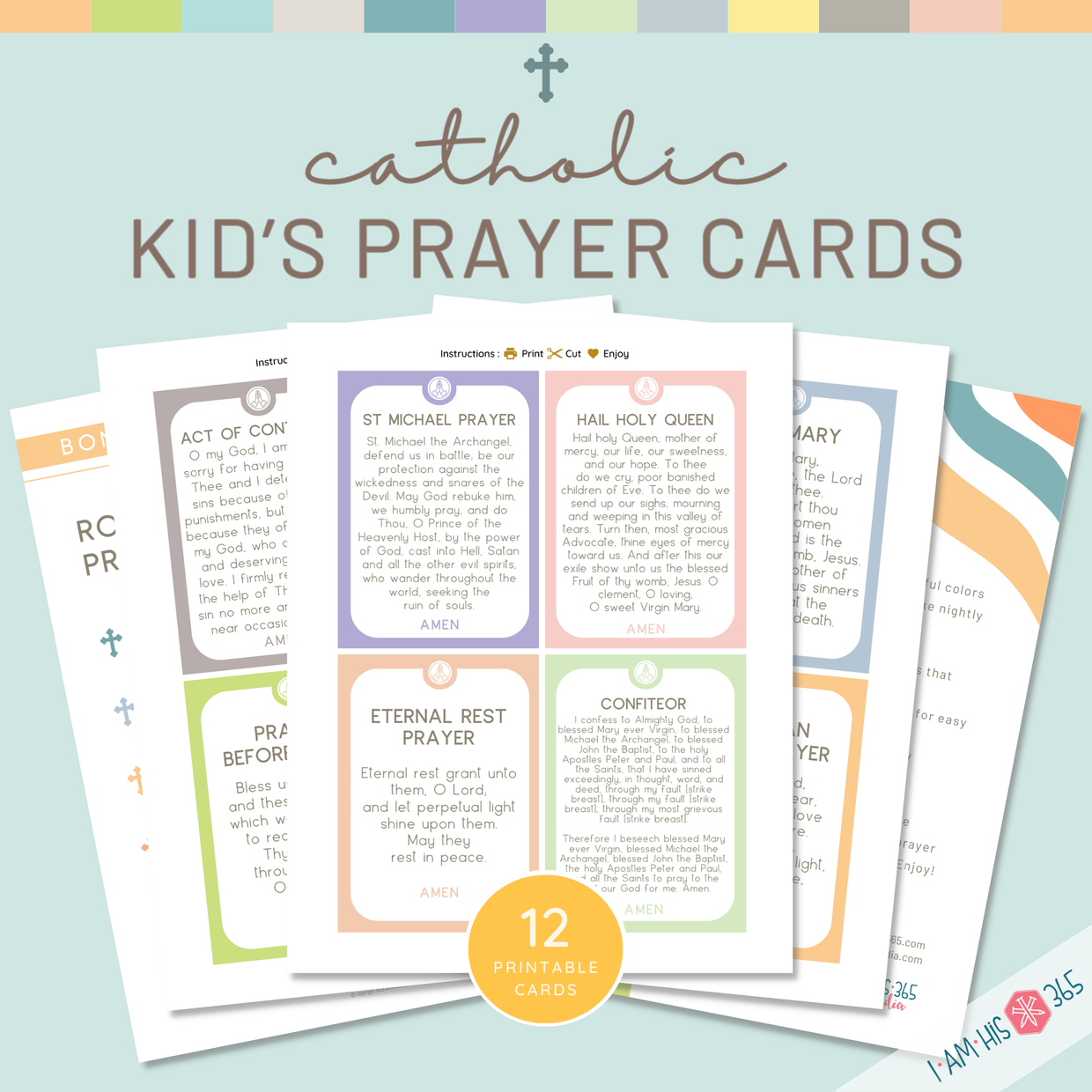 Catholic Kid's Prayer Cards | Catholic Prayers for Chi