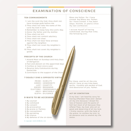 Examination of Conscience Notepad for Confession with Act of Contrition | Traditional Catholic Notep