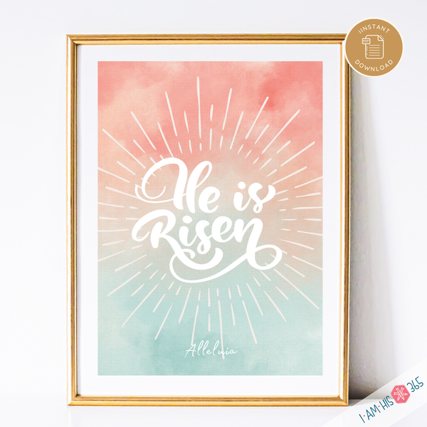 Easter Art Print He Is Risen Printable Christian E