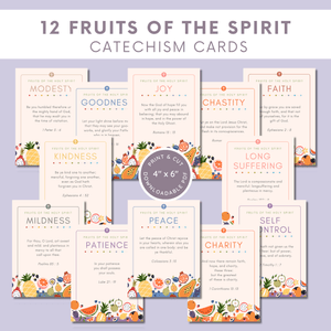 Fruits of the Holy Spirit Catechism Cards | Bible Verse | Virtue Cards | Traditional Catholic Bible 