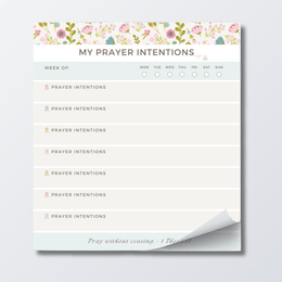 Prayer Intentions Notepad with Scripture Bible Verse | Weekly Habit Tracker Catholic Prayer List for