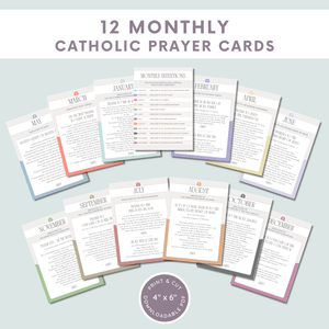 Traditional Catholic Prayer Cards: Monthly Devotion, Traditional Prayers for Display and Decor