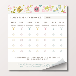 Daily Rosary Tracker Notepad for Traditional Catholic Daily and Weekly Prayer Habits