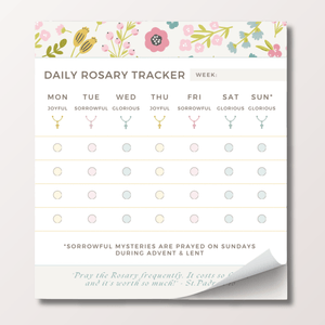 Daily Rosary Tracker Notepad for Traditional Catholic Daily and Weekly Prayer Habits