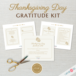 Thanksgiving Gratitude Set: Prayer, Place cards, Hostess Gift