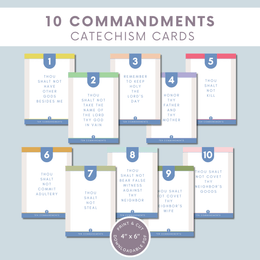 10 Commandments Catholic Catechism Cards | Bible Verse | Virtue Cards | Traditional Catholic Bible