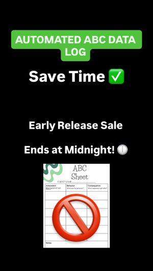 (Best Seller) Auto-Calculating + Auto-Graphing ABC Data Log 