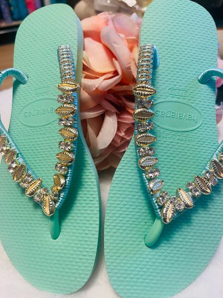 HAVAIANAS PERSONALIZADA CONCHA COR VERDE