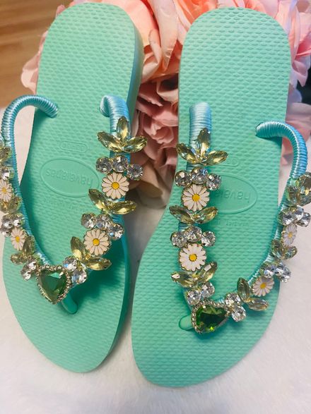 HAVAIANAS PERSONALISADAS FLOWER COR VERDE 