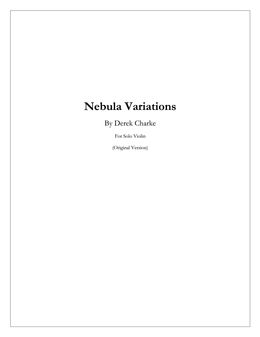 Nebula Variations [Original Version] (Solo Violin)