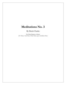 Meditations No. 3 (for 5 or 6 flutes)