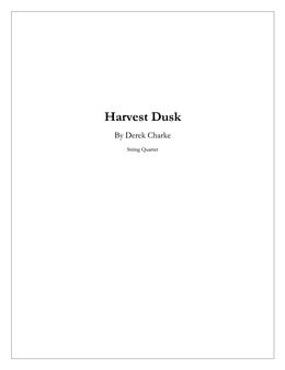 Harvest Dusk (String Quartet)