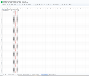 Restaurant Inventory Tracker (Google Spreadsheets)