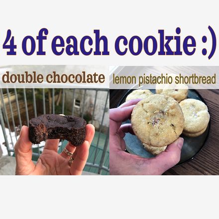 COMBO - 4 Lemon Pistachio Shortbreads + 4 Double Chocolate