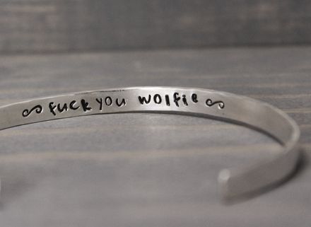 "Fuck You Wolfie" bracelet (Sterling Silver)