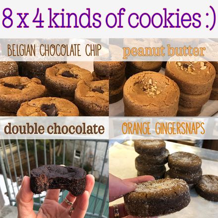 JUMBO COMBO - 8 x 4 Cookies (Belgian Chocolate, Orange Gingersnap, Peanut Butter, Double Chocolate)