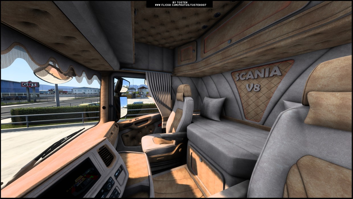 Interior scania s r next gen brown ets 2 50