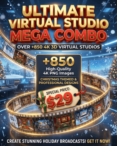 🎄 PNG Ultimate Christmas Virtual Studio Pack 4K – 850+ PNG Virtual Studio Set