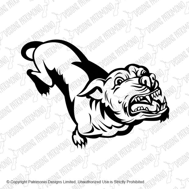 Angry Pit Bull or Pitbull Barking Retro Black and White