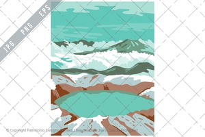 Katmai National Park and Preserve at Summit Crater Lake of Mount Katmai Alaska United States WPA Art