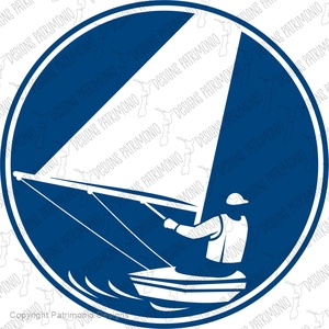 Sailing Yachting Circle Icon SVG and EPS Format