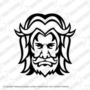 Baldr Balder or Baldur Norse God Front View Mascot Black and White