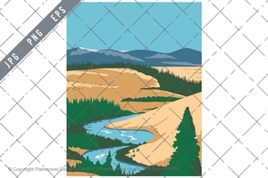 Kobuk Valley National Park in Arctic region of northwestern Alaska United States WPA Poster Art 