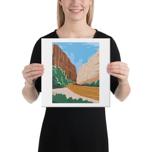 Big Bend National Park of Rio Grande Río Bravo in Chihuahuan Desert Texas WPA Poster Art Color