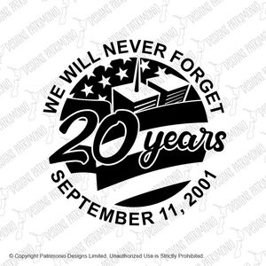 9-11 Memorial Patriot Day September 11 2001 20 Years Tribute Retro Black and White