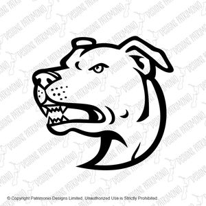 American Staffordshire Terrier Head Mascot Black and White