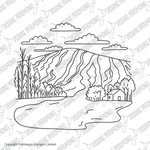 Sugarloaf Mountain in Carrabassett Valley Maine Mono Line Art